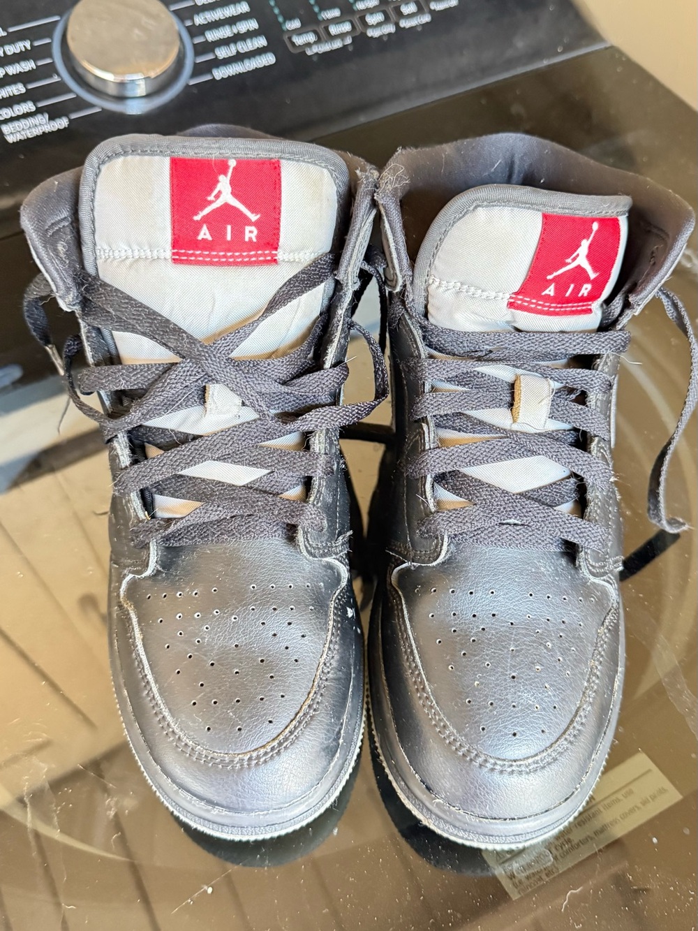 Jordan Kids Black and Red High-Top Sneakers